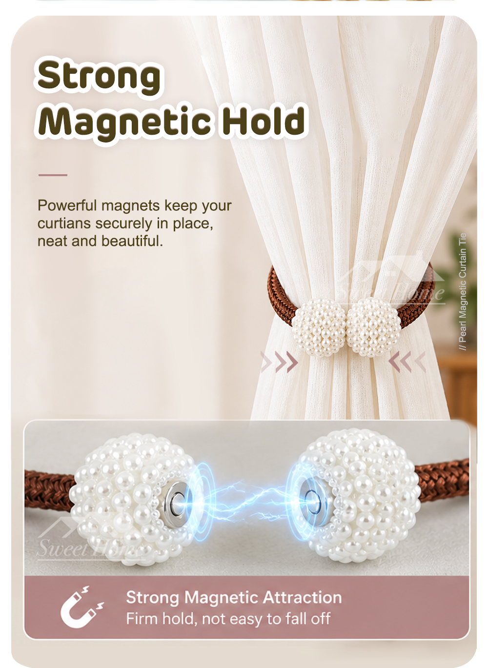 Pearl Magnetic Curtain Tie-4